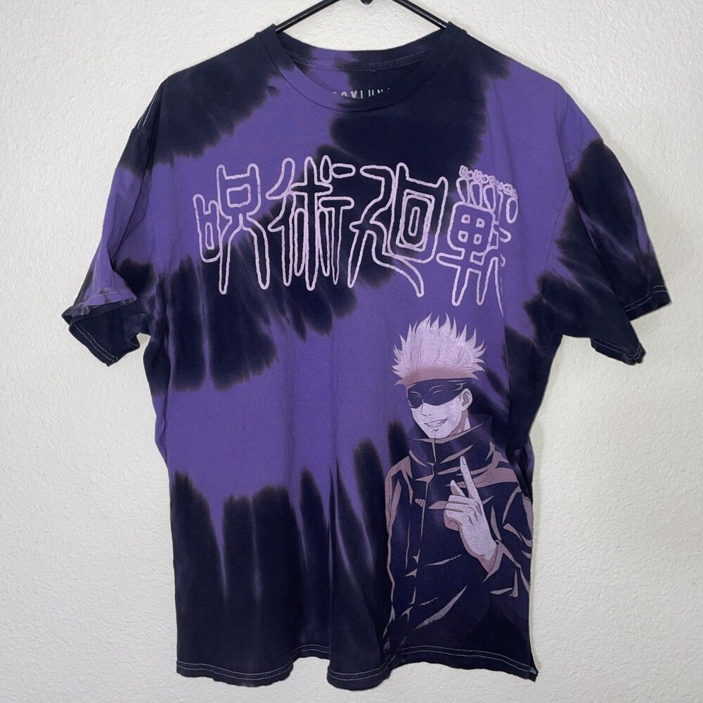 BoxLunch Jujutsu Kaisen Gojo Satoru Purple Tie Dye Graphic T-Shirt Adult Large